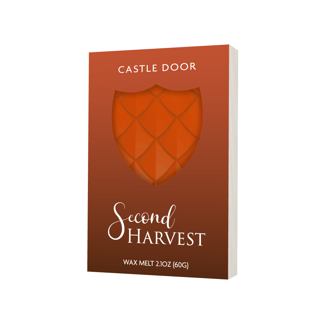 Second Harvest autumn dragonscale wax melt in orange Cozy Witch packaging