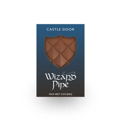 Wizard Pipe dragonscale wax melt in blue box with copper shield window